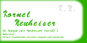kornel neuheiser business card